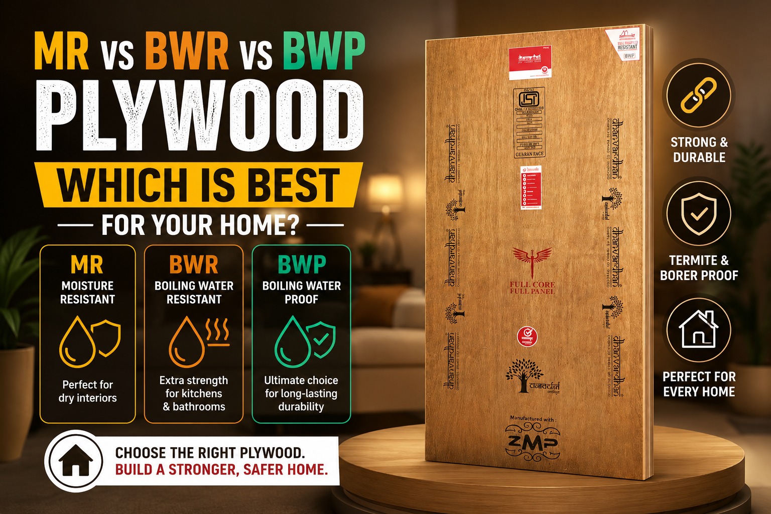MR vs BWR vs BWP plywood