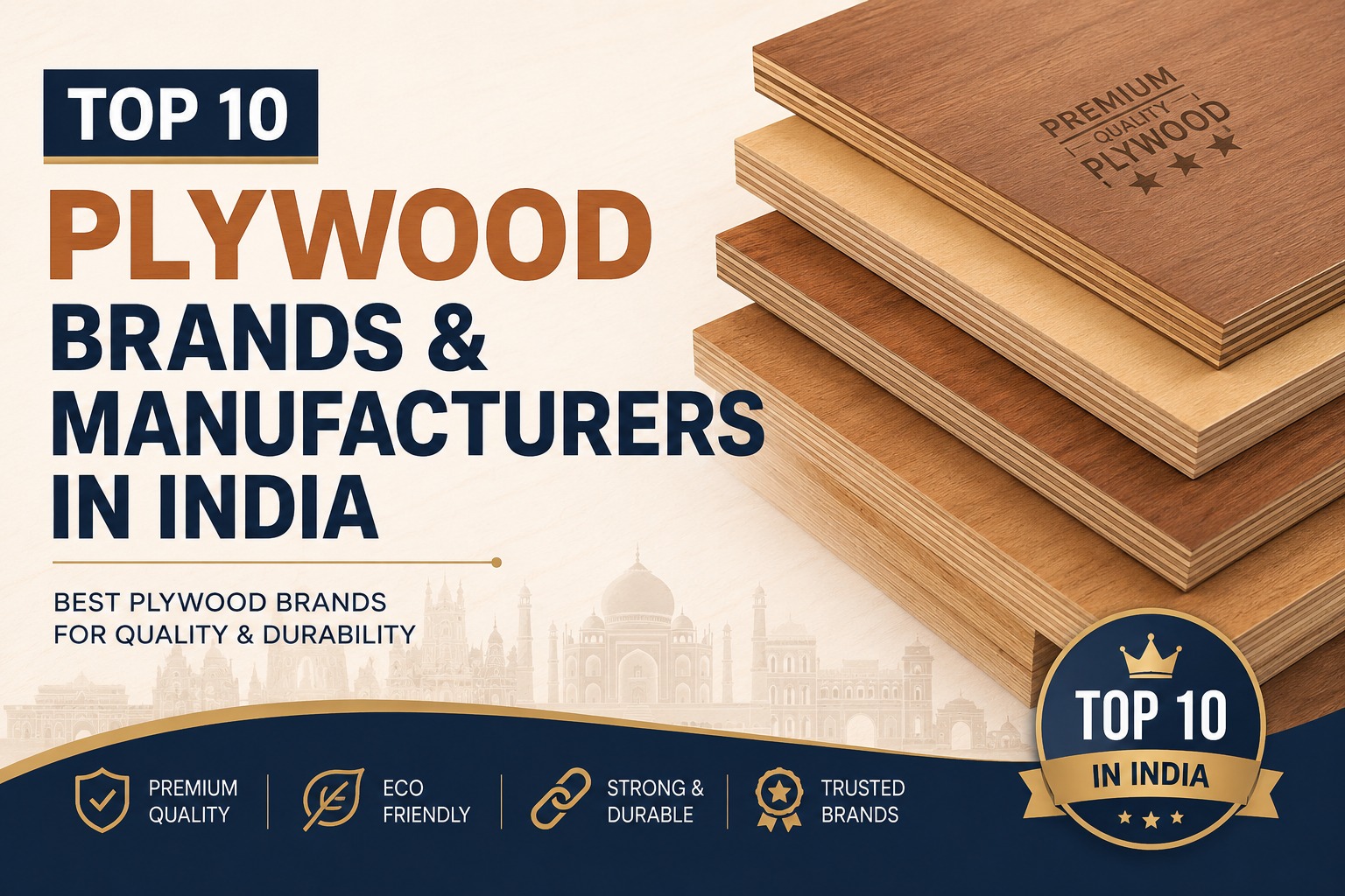 The top 10 plywood brands in India in 2026 are